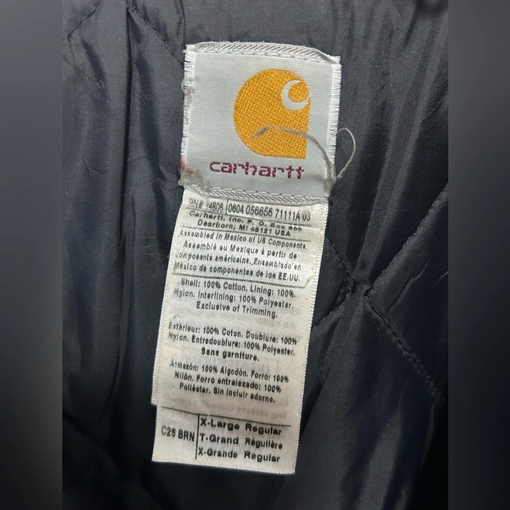 Carhartt Men's Y2K Tan Field Jacket with Brown Collar